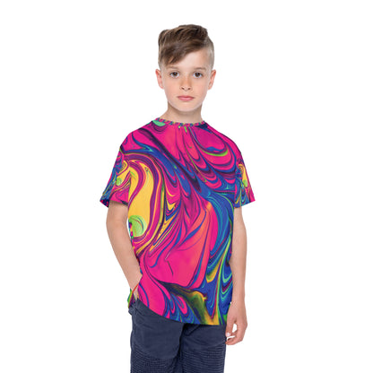 Tie-Dye Tee, Spiral with Neon Colors for Kids