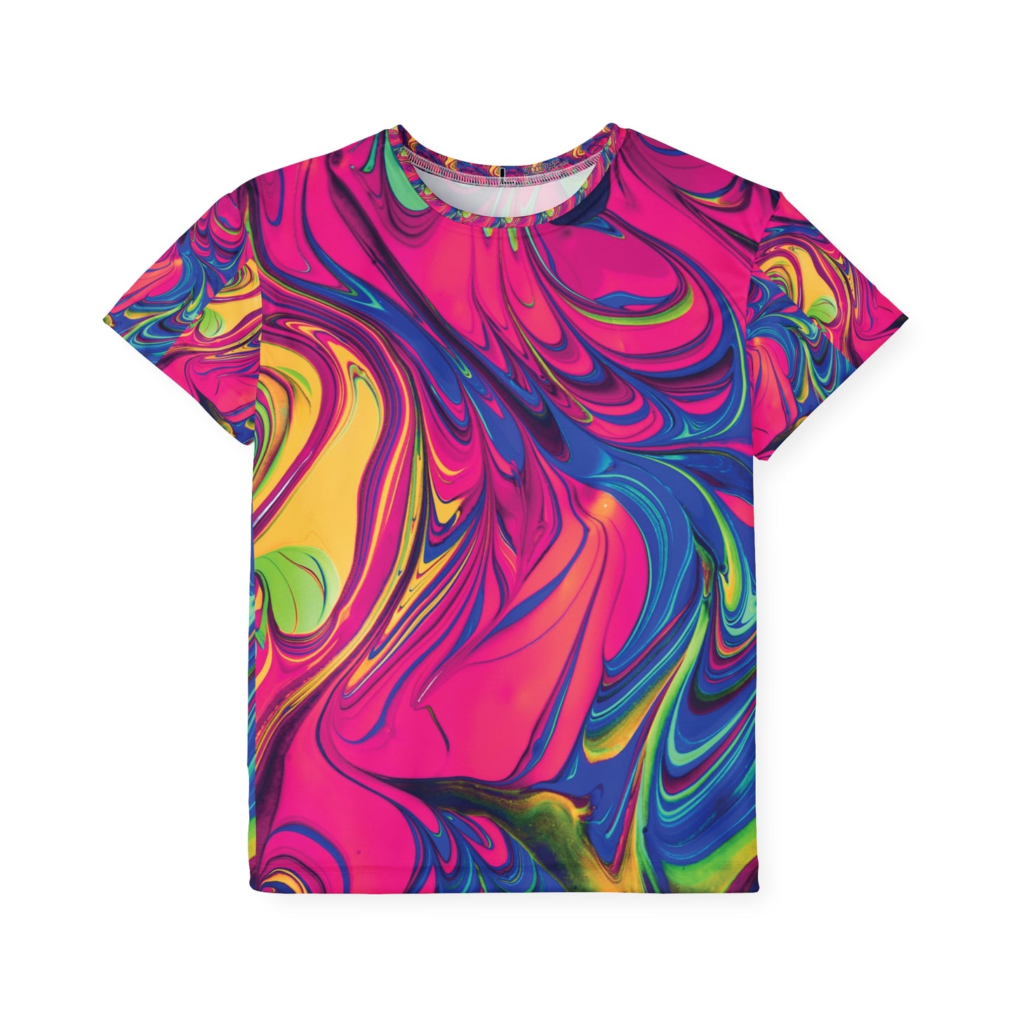 Tie-Dye Tee, Spiral with Neon Colors for Kids