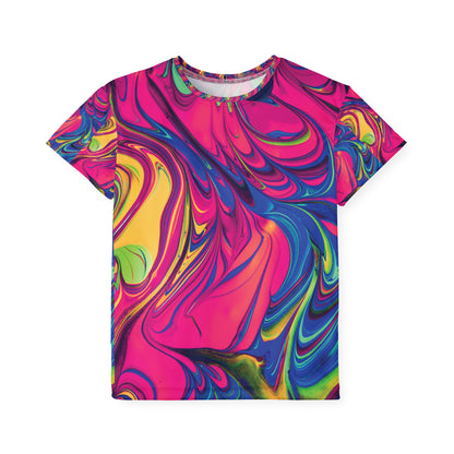 Tie-Dye Tee, Spiral with Neon Colors for Kids