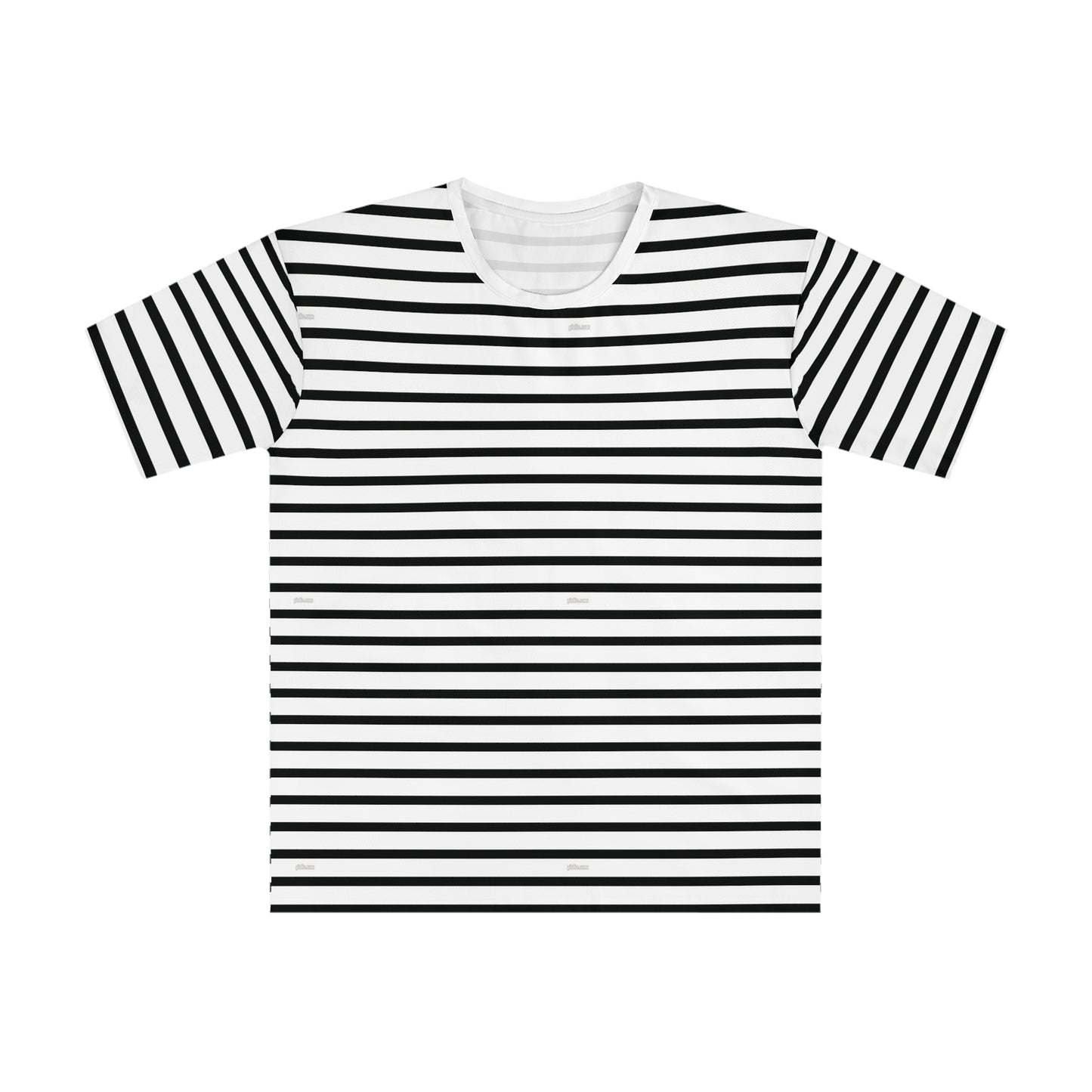 Men's T-shirt Black and White Line Pattern Soft Shirt