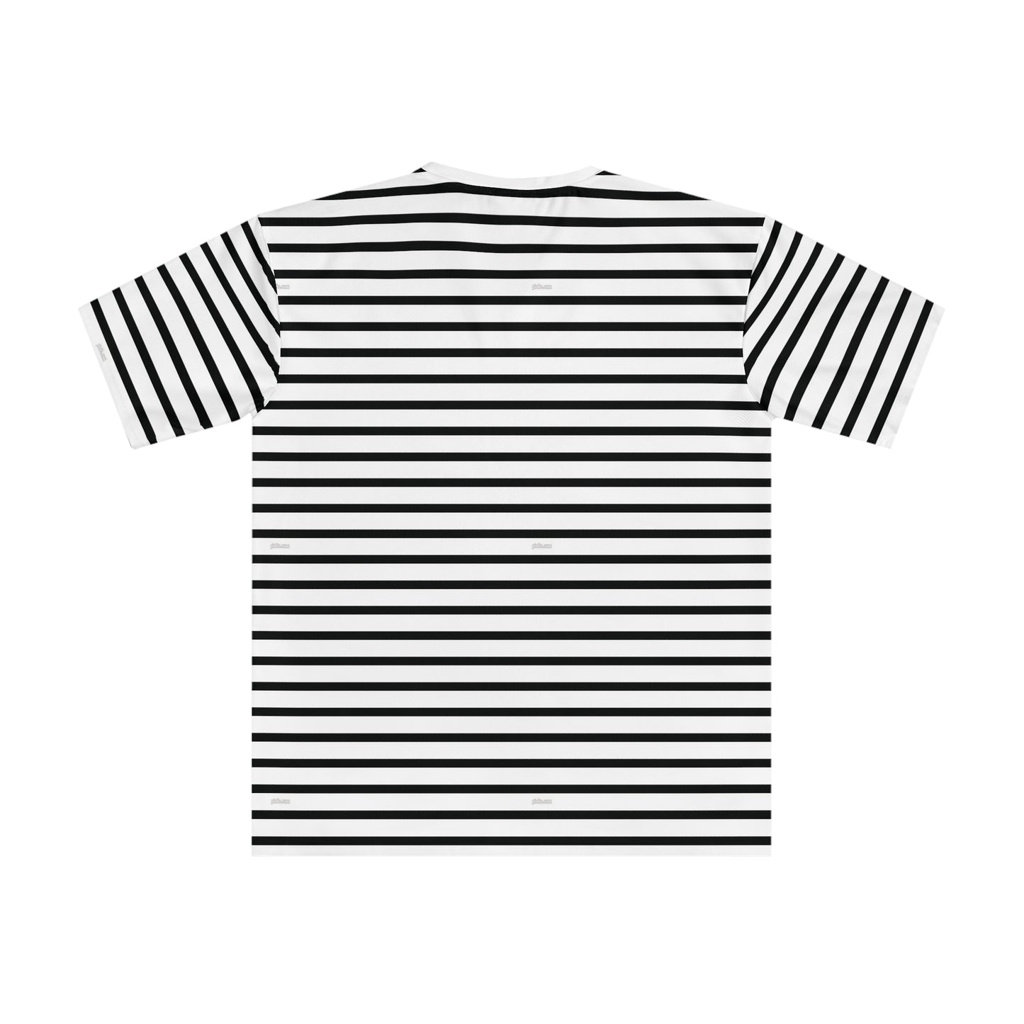 Men's T-shirt Black and White Line Pattern Soft Shirt