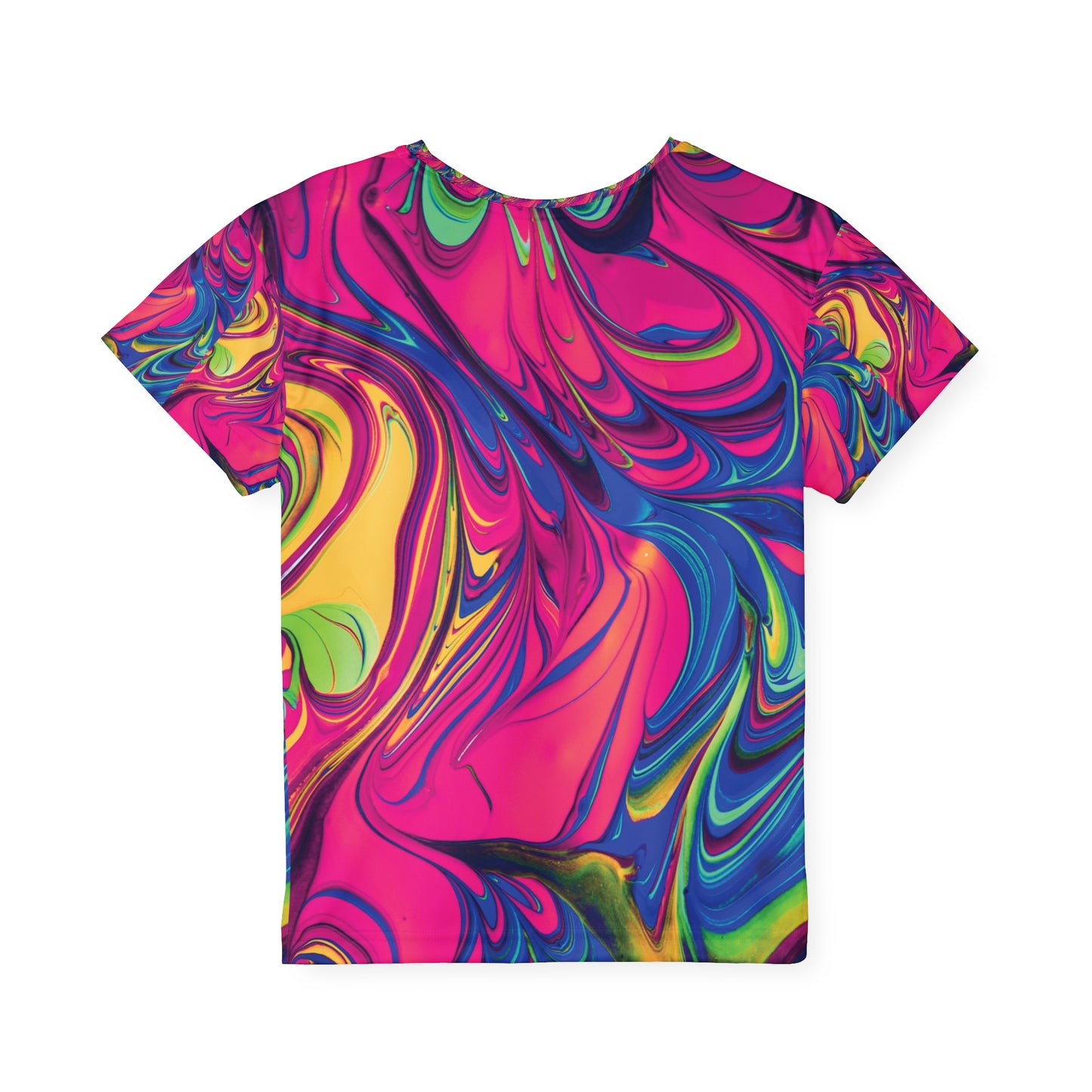 Tie-Dye Tee, Spiral with Neon Colors for Kids