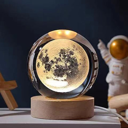 3D Solar System Crystal Ball with Glow-in-the-Dark