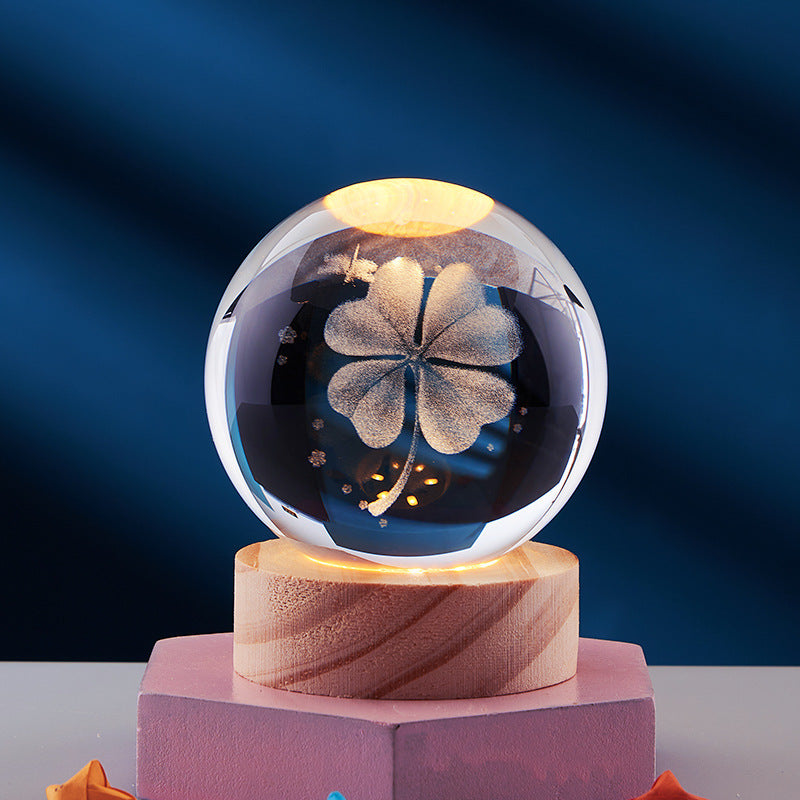 3D Solar System Crystal Ball with Glow-in-the-Dark